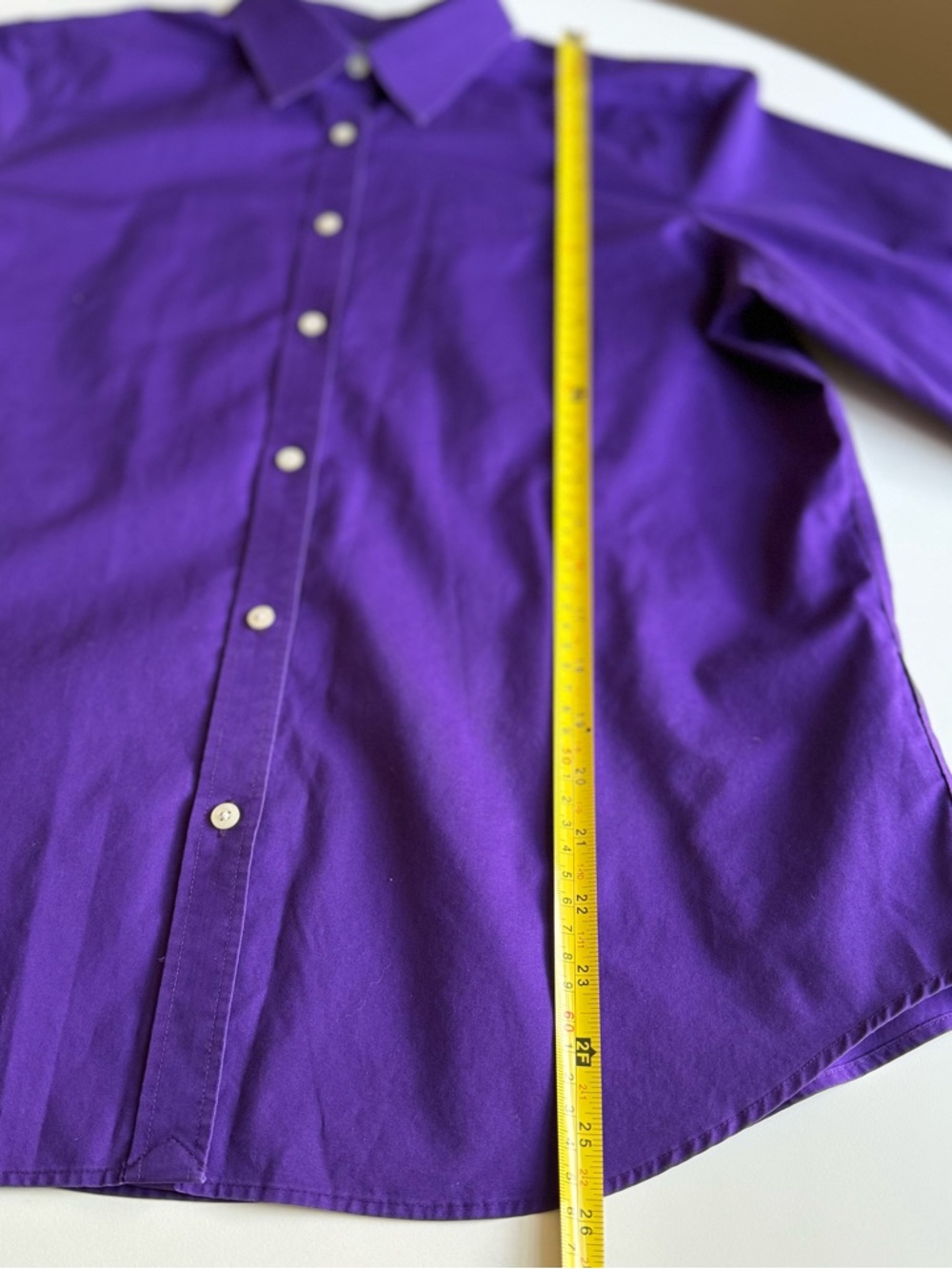 Lauren Ralph Lauren Purple Shirt Non-Iron Button-Up Size M/L 100% cotton Logo - Picture 10 of 12
